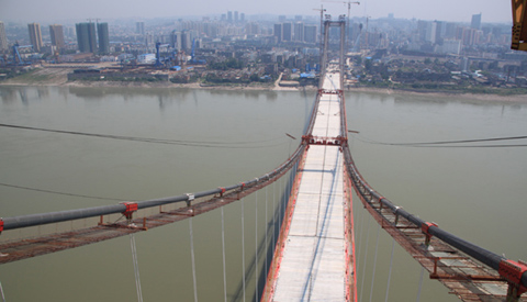 宜昌至喜长江大桥施工进入官子阶段