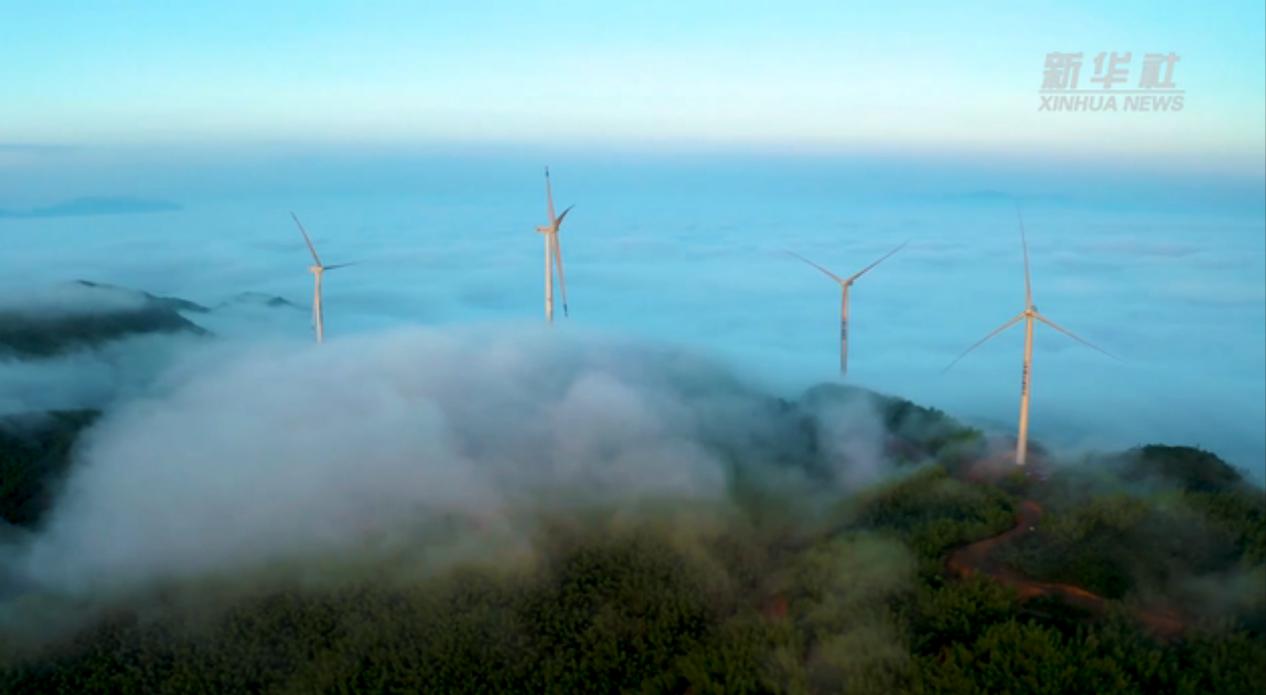 湖北新建成一大型风力发电场