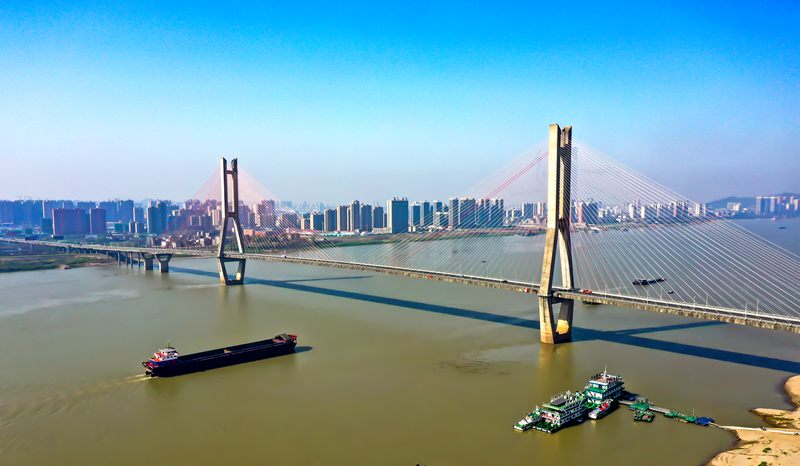 长江干线武安段整治工程完工 航拍长江中游“水上高速”